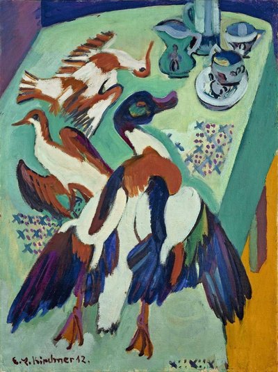 Naturaleza Muerta con Pato y Becadas de Ernst Ludwig Kirchner